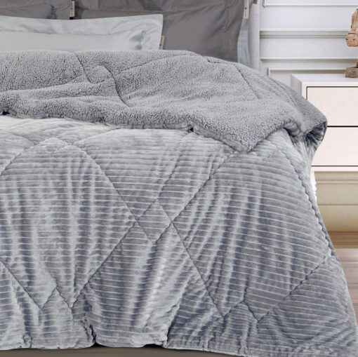 Κουβερτοπάπλωμα Υπέρδιπλο (220X240) Ribb Light Grey - Image 3