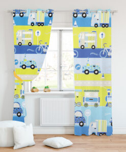 Παιδική Κουρτίνα με Τρούκς (140X260) Mcdecor Cars Blue