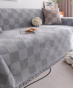 Ριχτάρι Τριθέσιου (180X280) Mcdecor Check Γκρί